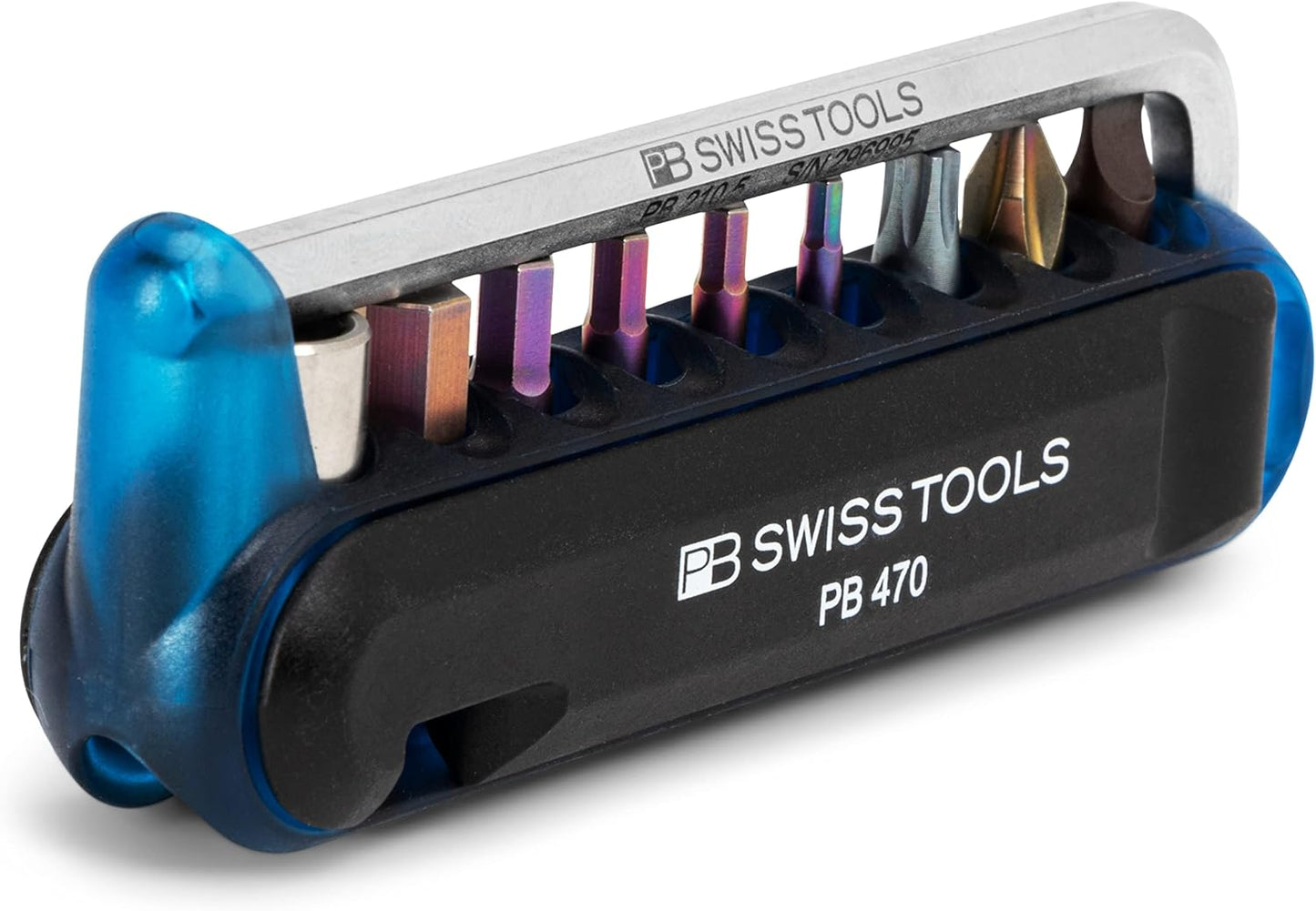PB Swiss Tools Bike Multitool PB 470 | 100% Swiss Made | Pocket Tool with Bits, Allen Key, Steel Adapter, Tire Lever for Mountain and Road Bike, Bicycle, E-Bike (Green)