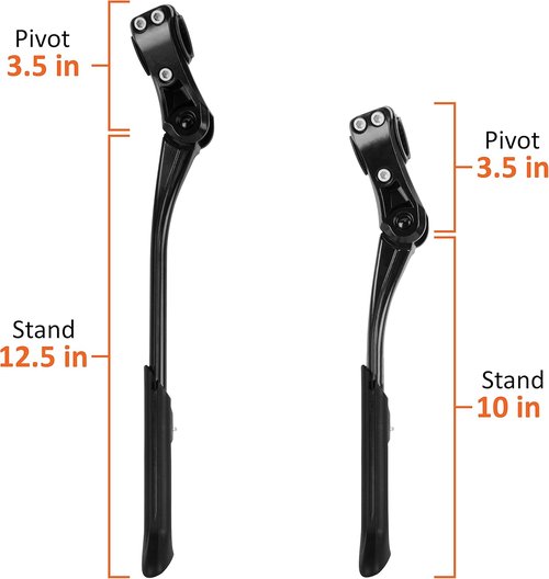 BV Rear Bike Stand for 24"-28" Bikes - Adjustable Bike Kickstand for Adult Bike with 8 Height Levels, Non-Slip Foot & Clamp Grip - Weather-Resistant Aluminum Alloy Bicycle Stand for Road, Mountain BMX
