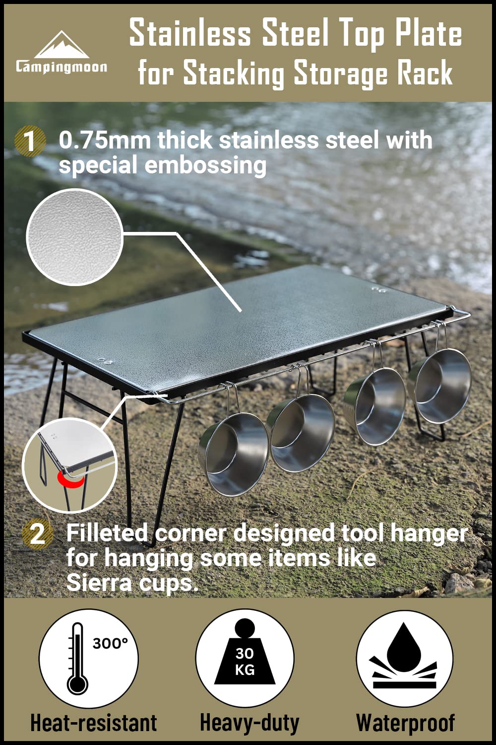camping moon CAMPINGMOON Top Plate for Field Rack Storage Rack T-2305