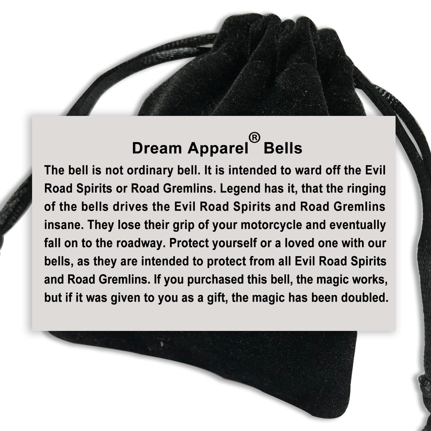 Dream Apparel 2 Pack Motorcycle Bells Guardian Angel for Biker Rider Men Women with Hangers, Ride Riding Accessories Drive Away Gremlins Spirit Bell for Good Luck, Motorcycle Gift Charm