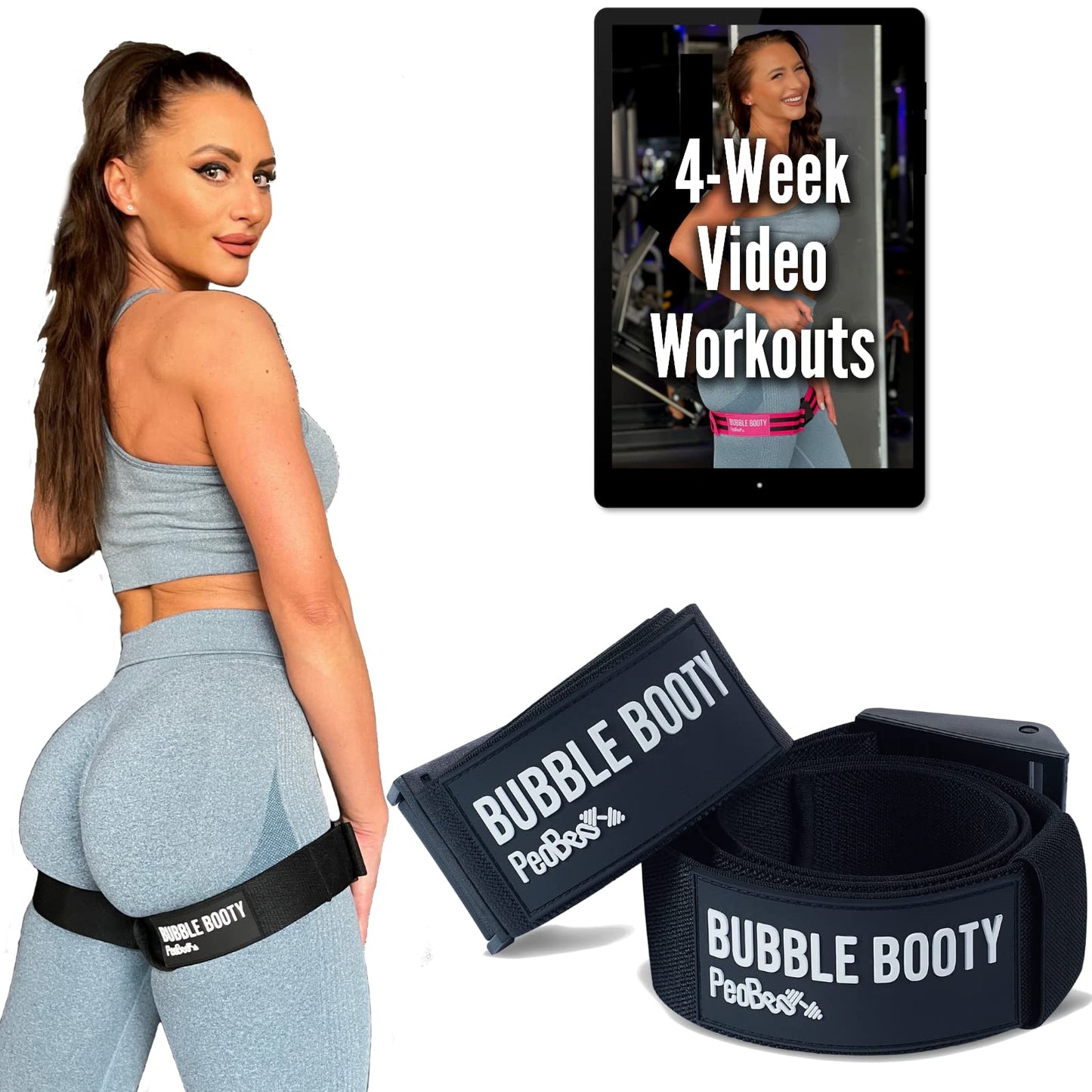 2 Pack Blood Flow Restriction Bands for Women Glutes and 2 Pack Ankle Strap for Cable Machine Cable Attachments for Gym