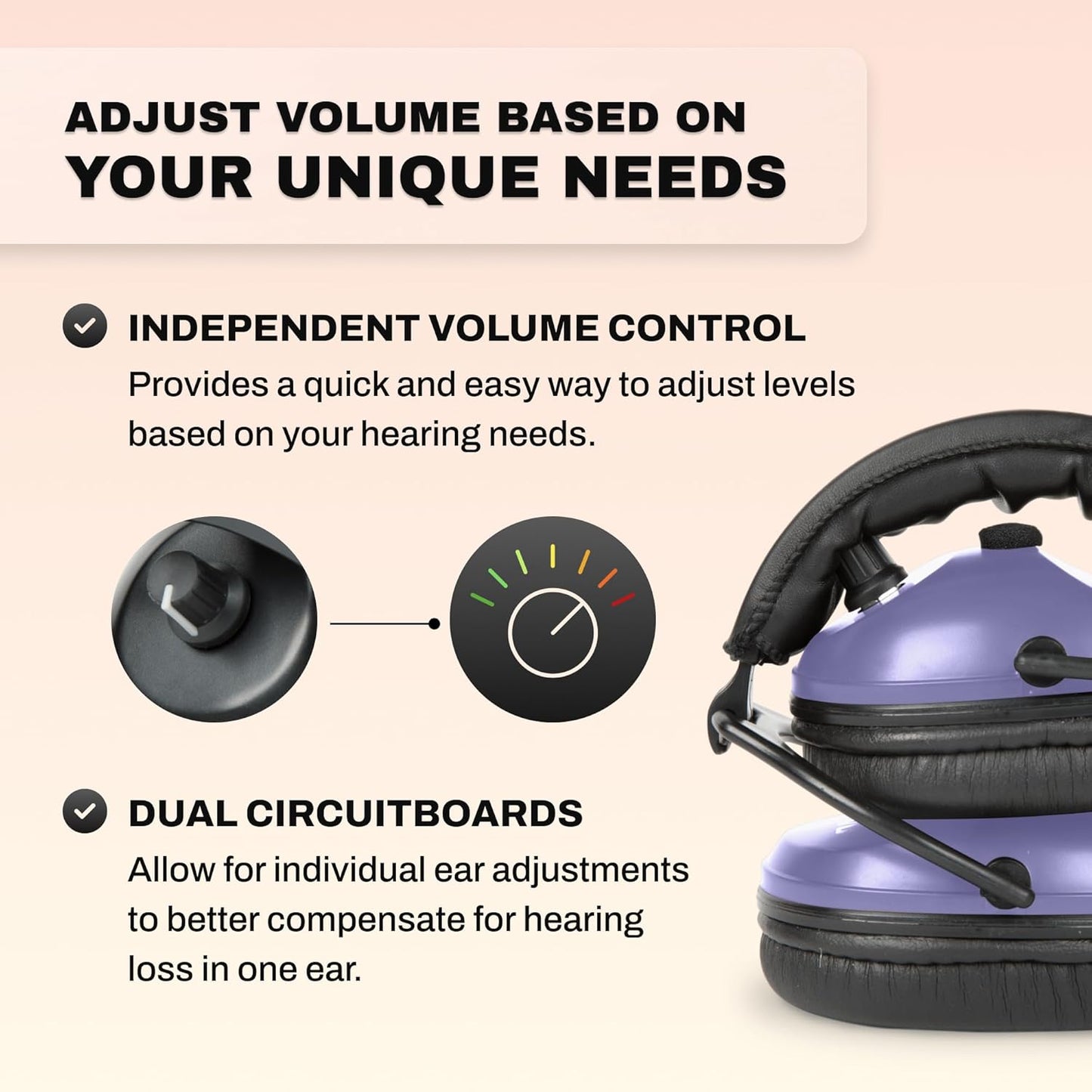 Pro Ears ReVO Electronic Earmuffs, Child-Sized Hearing Protection Muff, NRR 25, Dual Circuit Board, Exclusive DLSC Technology