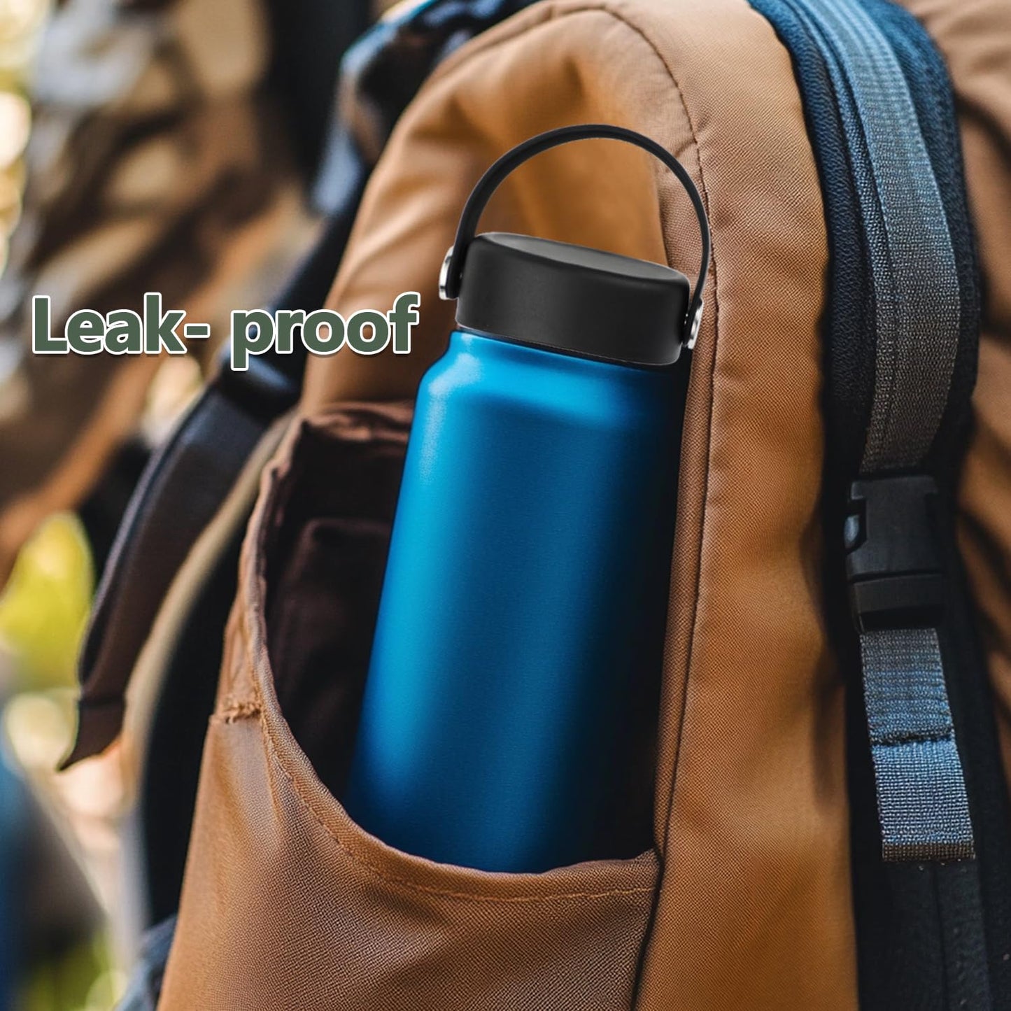 2 Pcs Replacement Lid Compatible with Hydro Flask 12 16 18 20 32 40 64oz Water Bottle, Lid Compatible with Hydro Flask and Other 2.44" Wide Mouth Bottles (Black)