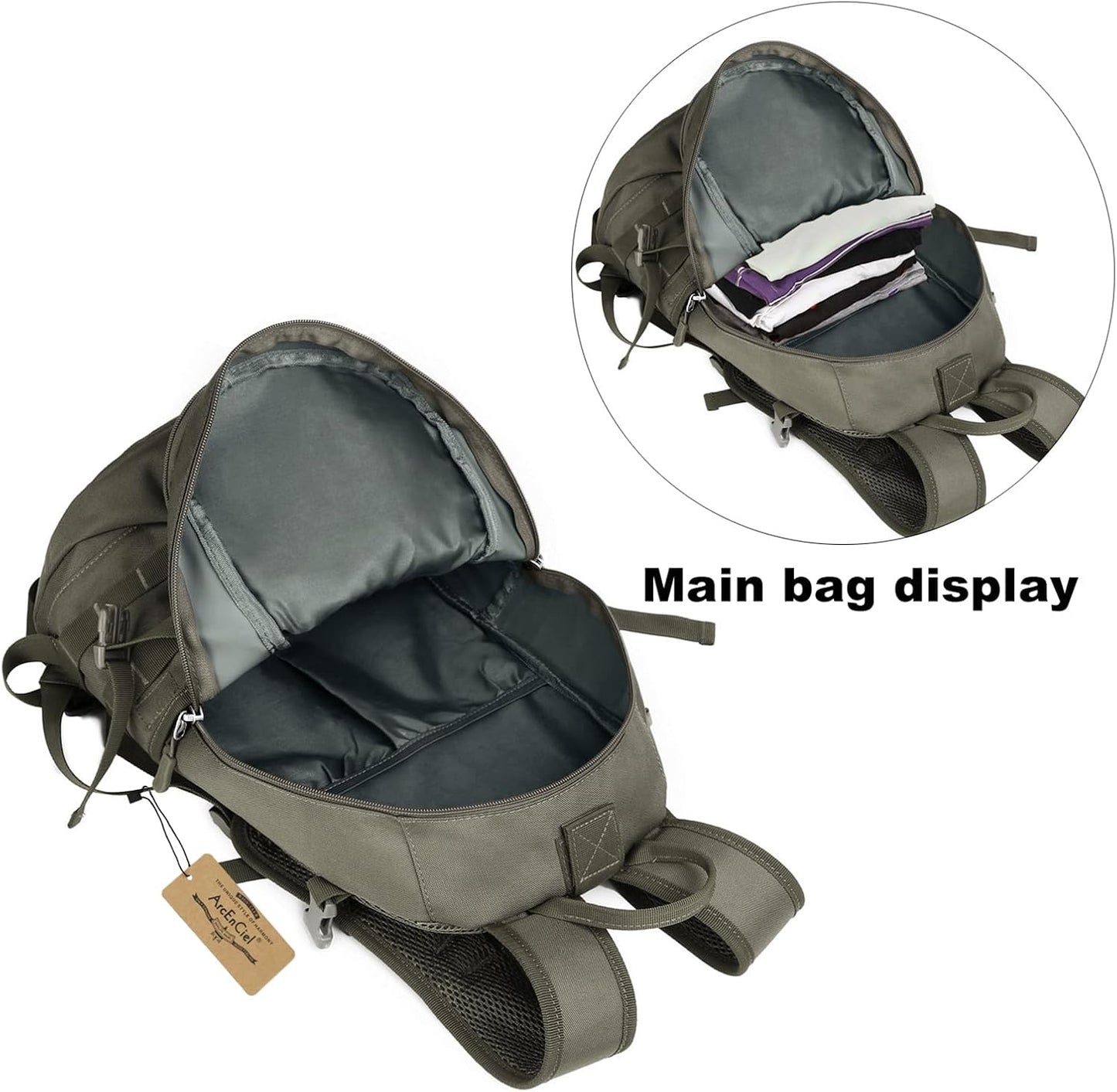 ArcEnCiel 15L Motorcycle Backpack Tactical Bag Rucksacks for Outdoor Camping Trekking Hunting with Patch