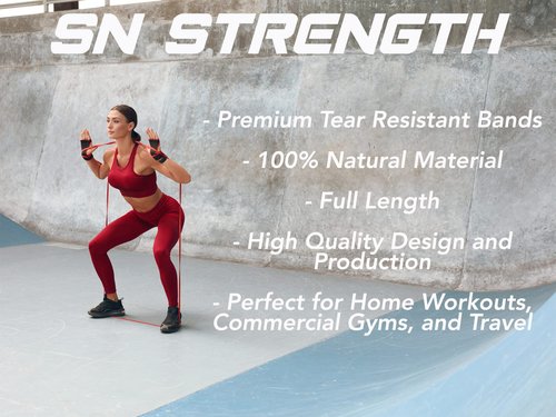 SN Strength Premium Exercise Resistance Bands for Pull-up Assistance or Resistance Bands Home Workout Garage Gym Accessories (Green)