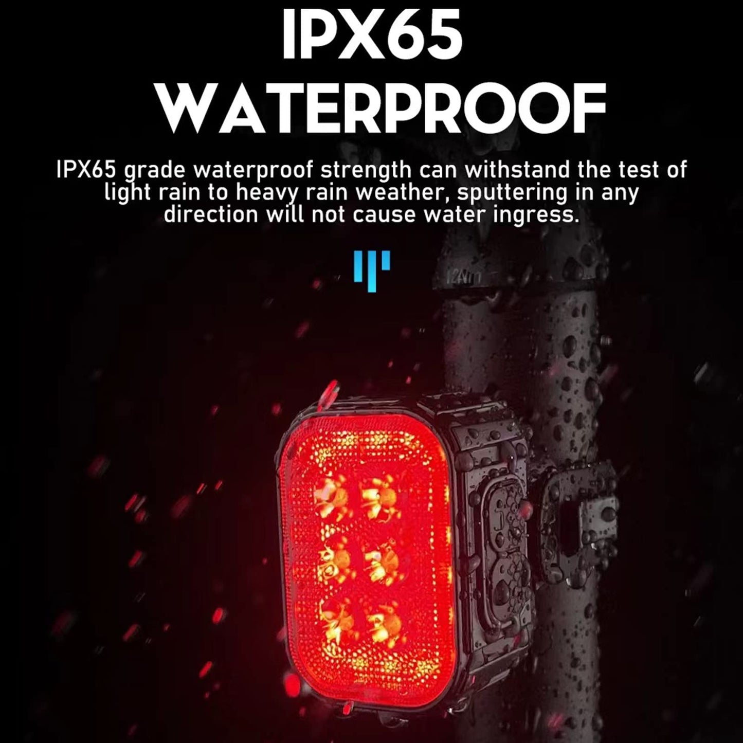 Bike Taillight - Bike Rear Light Battery-Powered IPX65 Waterproof, Road and Urban Cyclists USB Rechargeable Bike Break Light Bike Light Set Easy to Install for Safety Night Riding