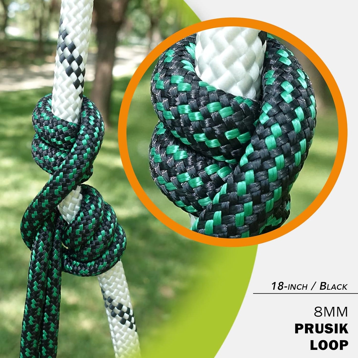 GM CLIMBING 8mm (5/16") Prusik Loop Pre-Sewn 18 inches / 24 inches