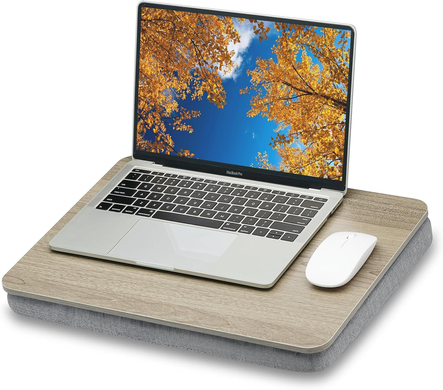 Lap Desk with Pillow Cushion, Portable Laptop Bed Desk, Fits up to 15.6 inch Laptop, Lap Stand for Bed & Couch & Carpet, Book Tablet/Drawing Board - Pink