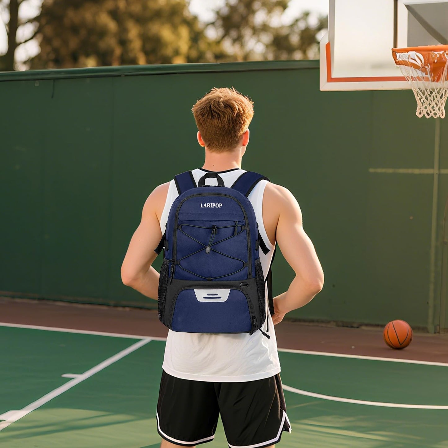 LARIPOP Soccer Bag-Youth Soccer Backpack for Men & Women,Waterproof Sports Bag Suitable for Volleyball, Basketball Accessories, Large Capacity Equipment Bag, with Ball Compartment and Laptop Compart