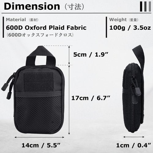 YAPJEB Molle EDC Organizer Pouch - Small Tool Storage Case Nylon Tactical Utility Pouch for Phone, Electronic Accessories, IFAK First Aid Kits - Tactical Accessories Organizer Pocket