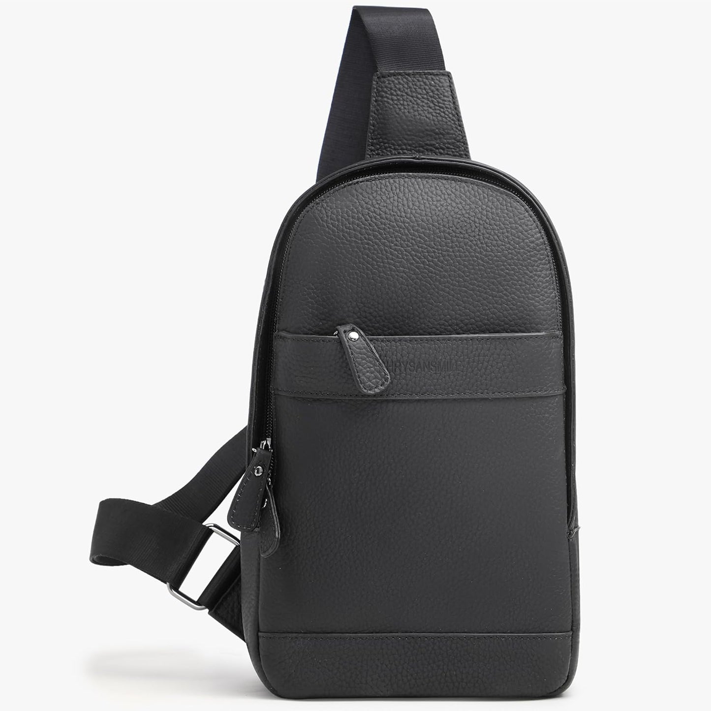Chrysansmile Sling Bag for Men Genuine Leather Cross Body Bag Mens Crossbody Shoulder Backpack Black Fanny Packs for Travel