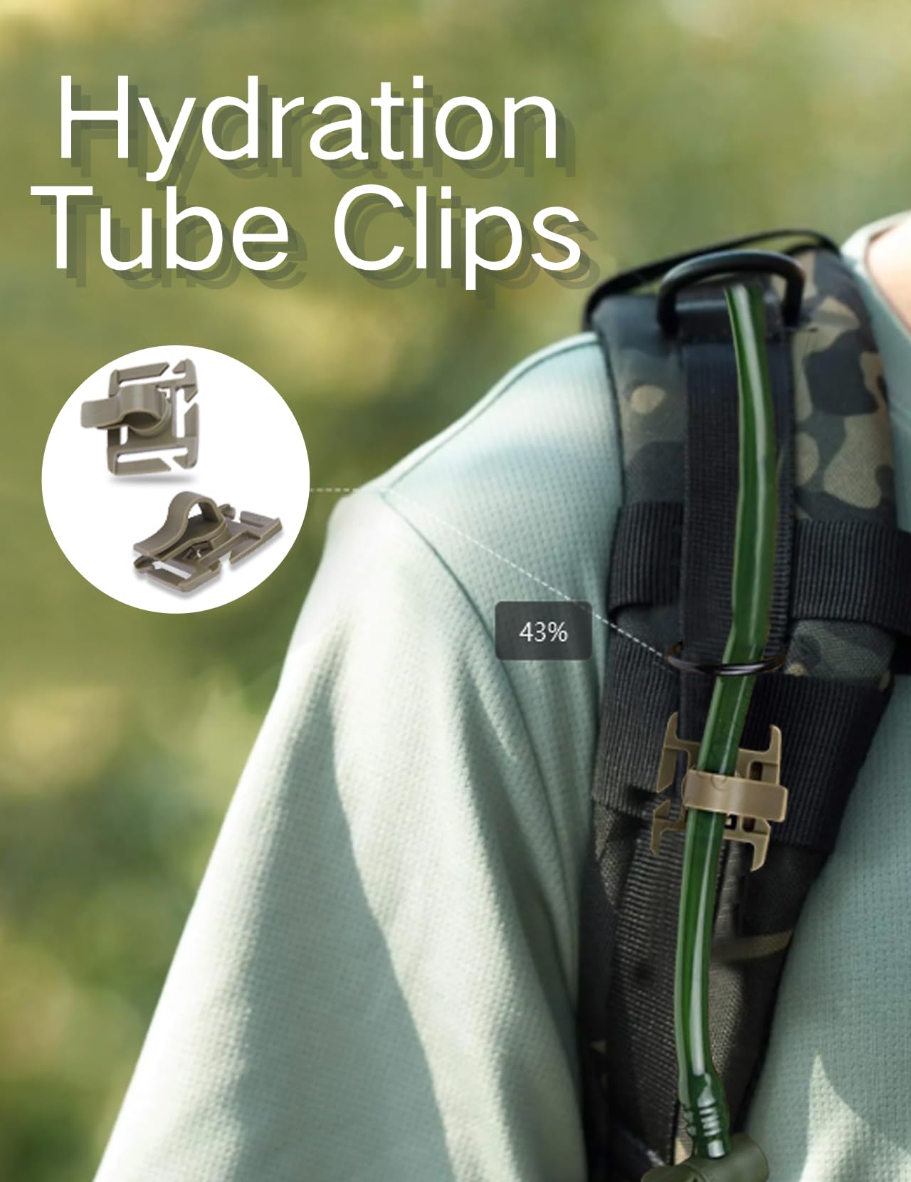 10 pcs Water Tube Clip, Hydration Hose Clip 360° Rotation, Simple Structure, ABS Material, Water Bottle Clip for Backpack, for Drinking Pipes with a Diameter of 8~12MM.