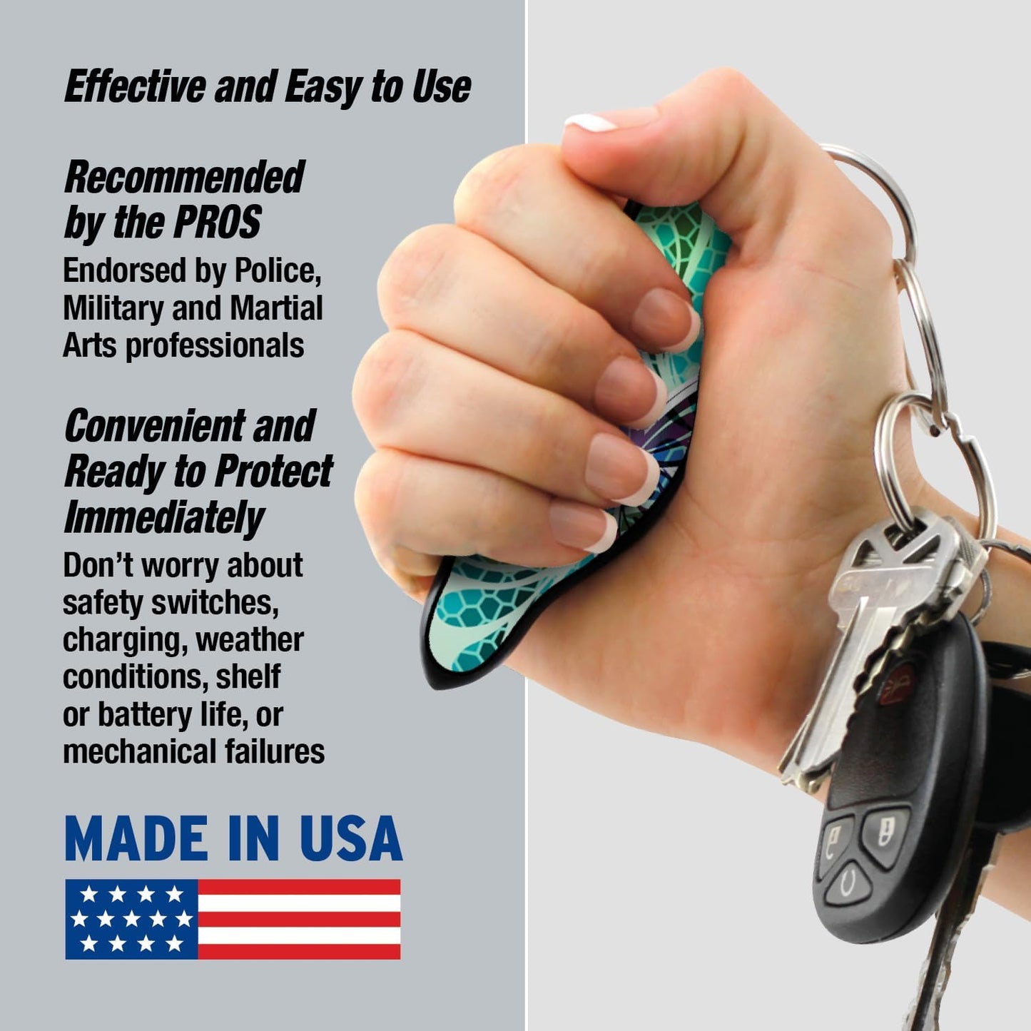 MUNIO Self Defense Keychain – Lightweight, Stylish & Portable Safety Tool for Women & Men – Non-Lethal Kubotan, Easy to Use