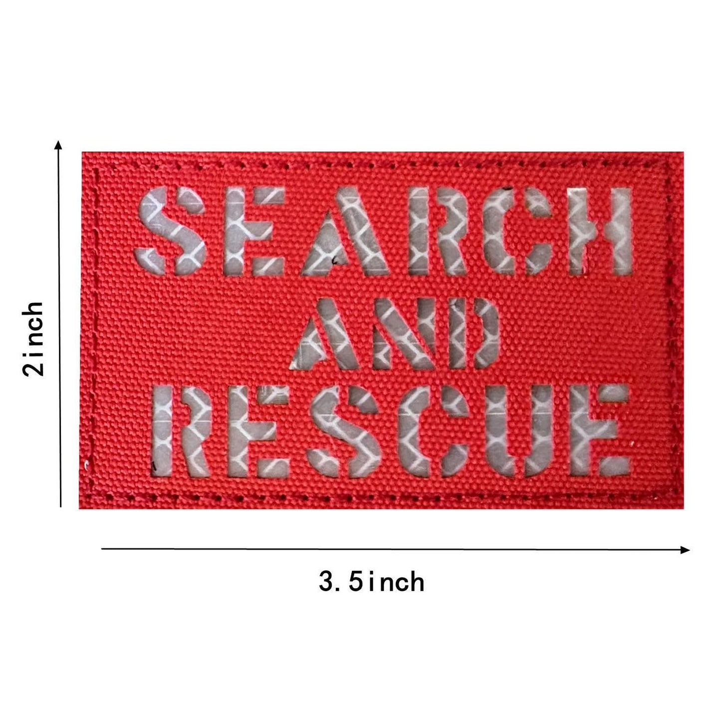 2 Pack Reflective Search and Rescue SAR Patch with Hook Back for Service Harness Tactical Vest Patch (SAR-2)