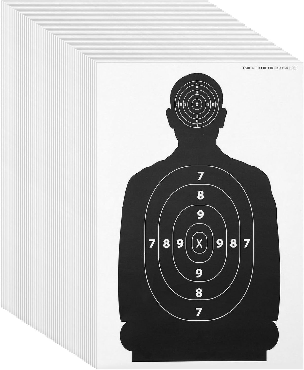 Juvale Shooting Targets Paper Silhouette Style - 17 x 25 in, Black & White, 50 Count - Paper Targets for Shooting Range & Airsoft, BB & Pellet Gun Practice