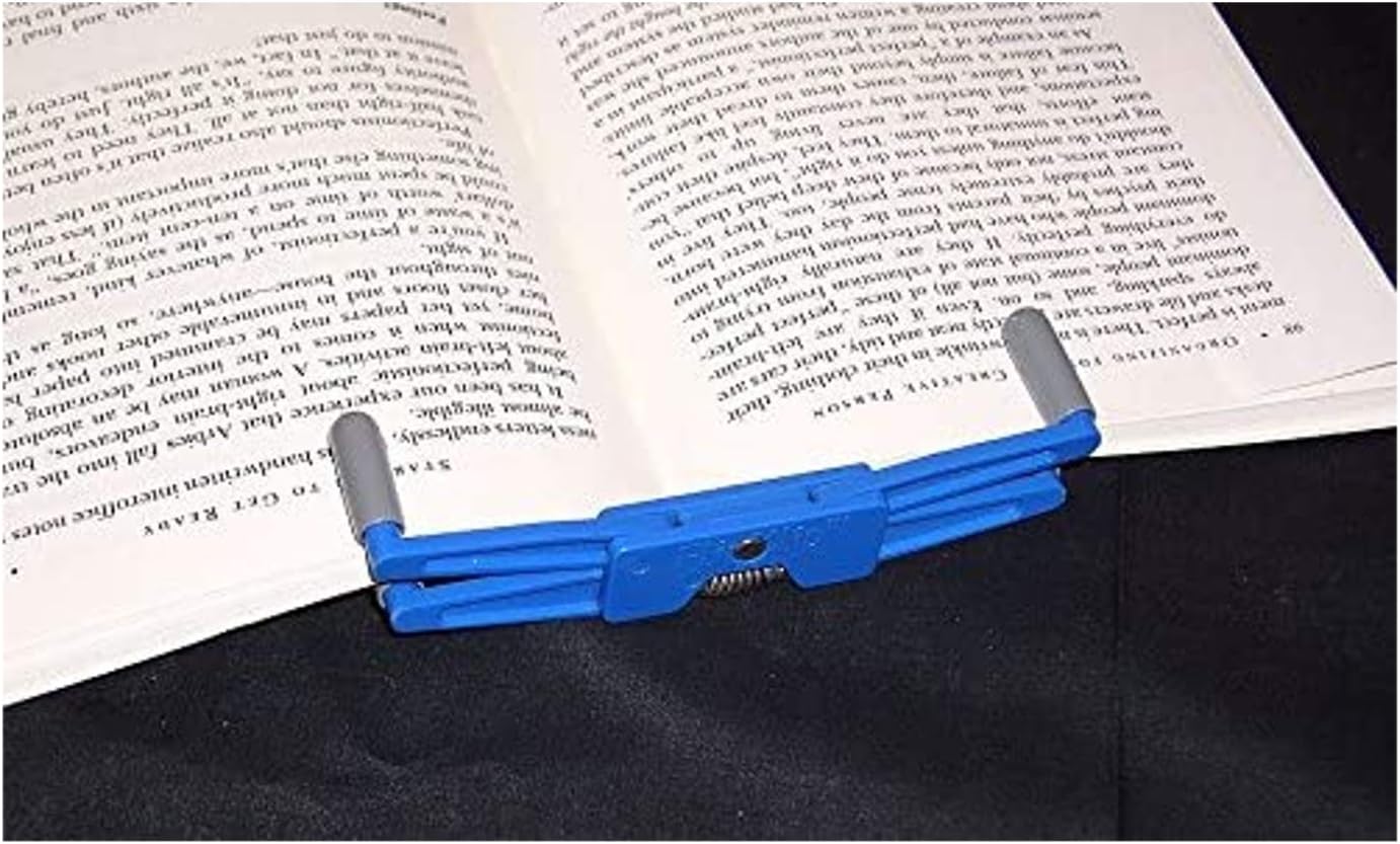 FlipKlip Portable Book Page Holder for Hands Free Reading in Bed, on the Go - Works on Hardcovers, Paperbacks, Magazines, Piano and Recipe Books