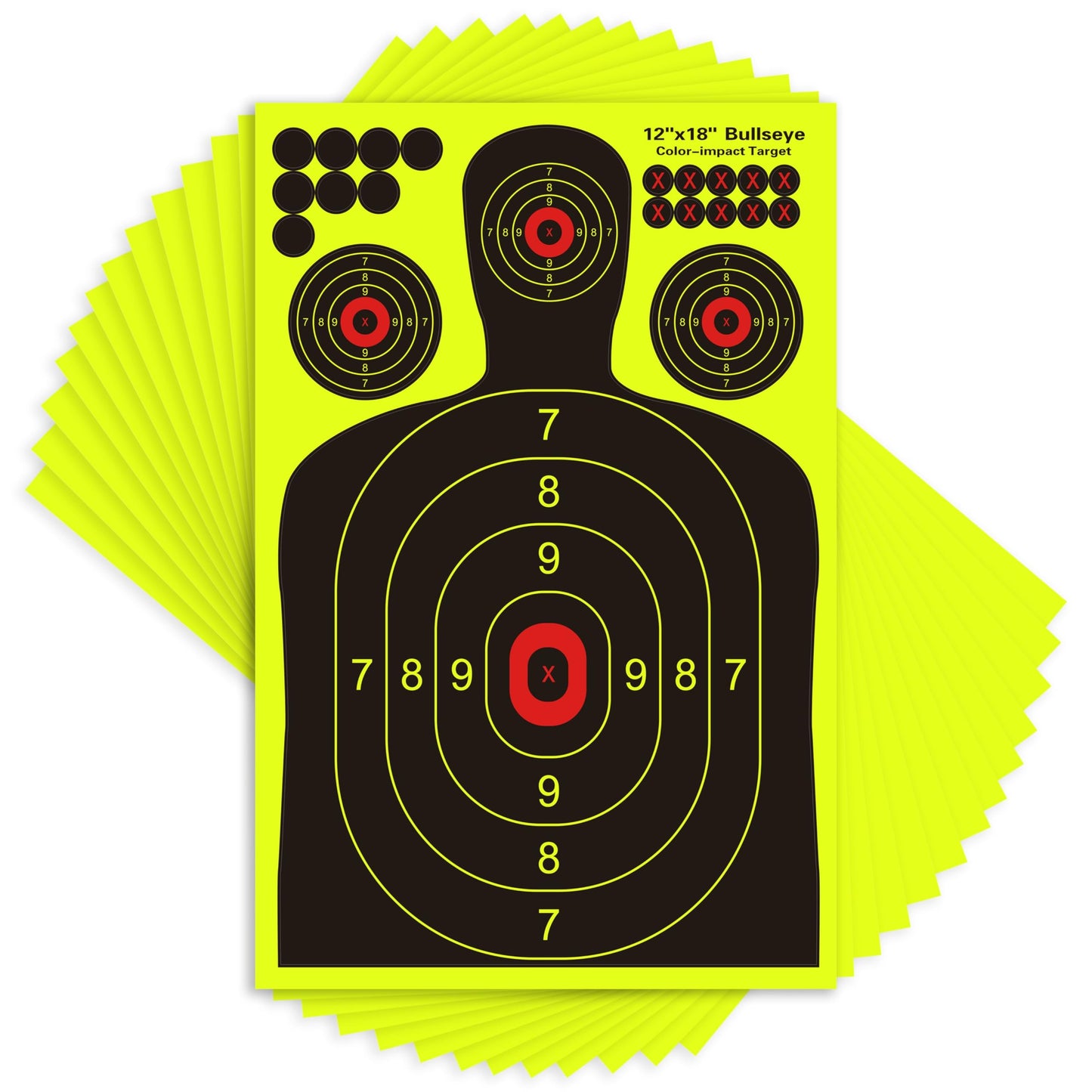 18x12 Inch Shooting Targets - Adhesive Splatter Reactive Paper - Visual Feedback for Gun, Rifle, BB Gun, Recurve Bow, Slingshot - Outdoor Sports, Gun Enthusiasts (10)