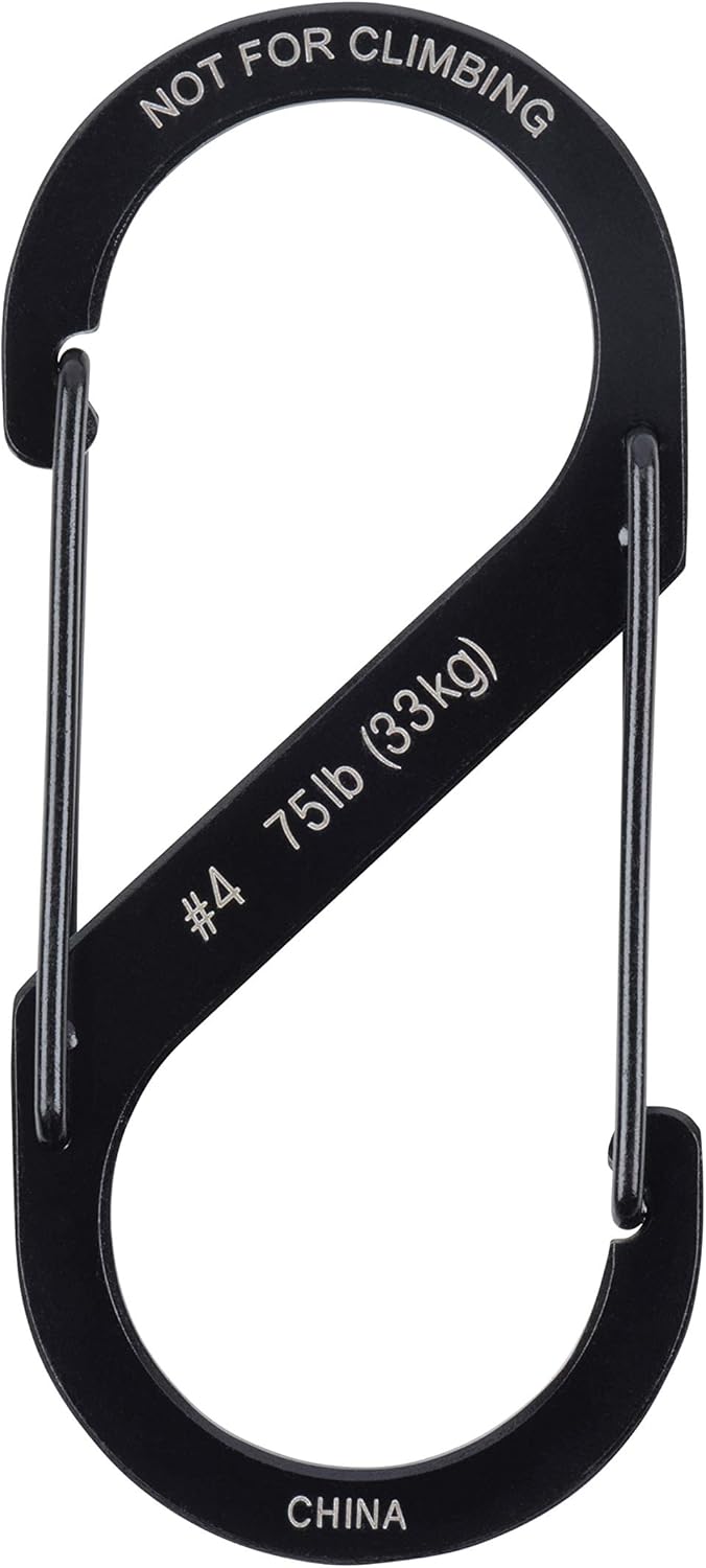 Nite Ize SB4-03-01 Size-4 S-Biner Dual Carabiner, Stainless-Steel, Black