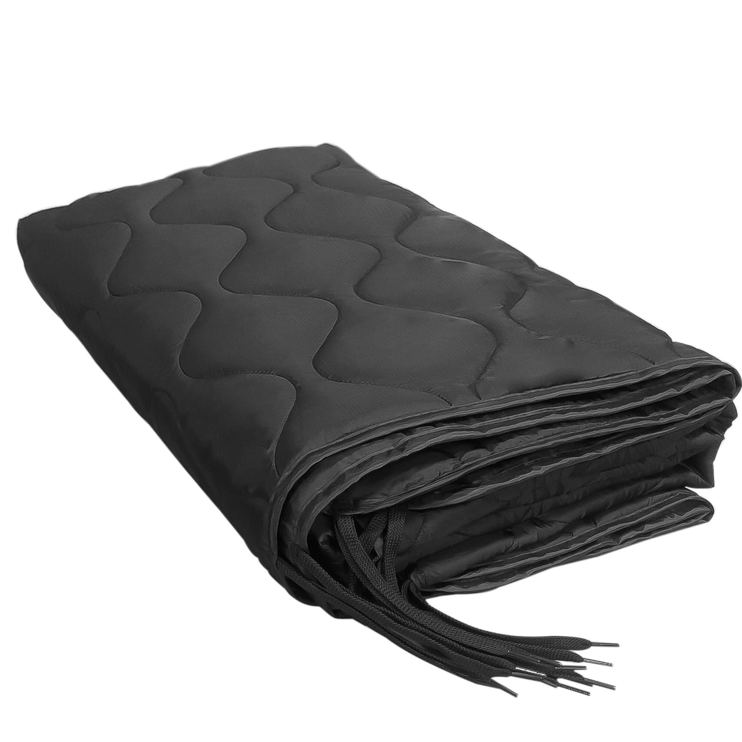 Lenotos Woobie Blanket, Thermal Insulated Military Poncho Liner, Water-Resistant, Portable, Insulation, for Hiking, Survival with Compression Carry Bag (Black)