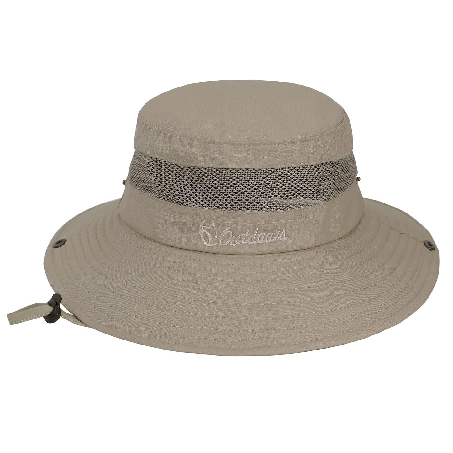 Kids Sun Hat UPF 50+ Sun Protective Bucket Hat for Kids Boys Girls Wide Brim Summer Beach Fishing Safari Adjustable Hat Khaki & Deep Grey 5-13 Years