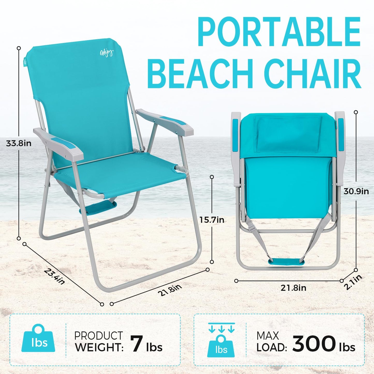 #WEJOY 2 Pack Folding Beach Chairs