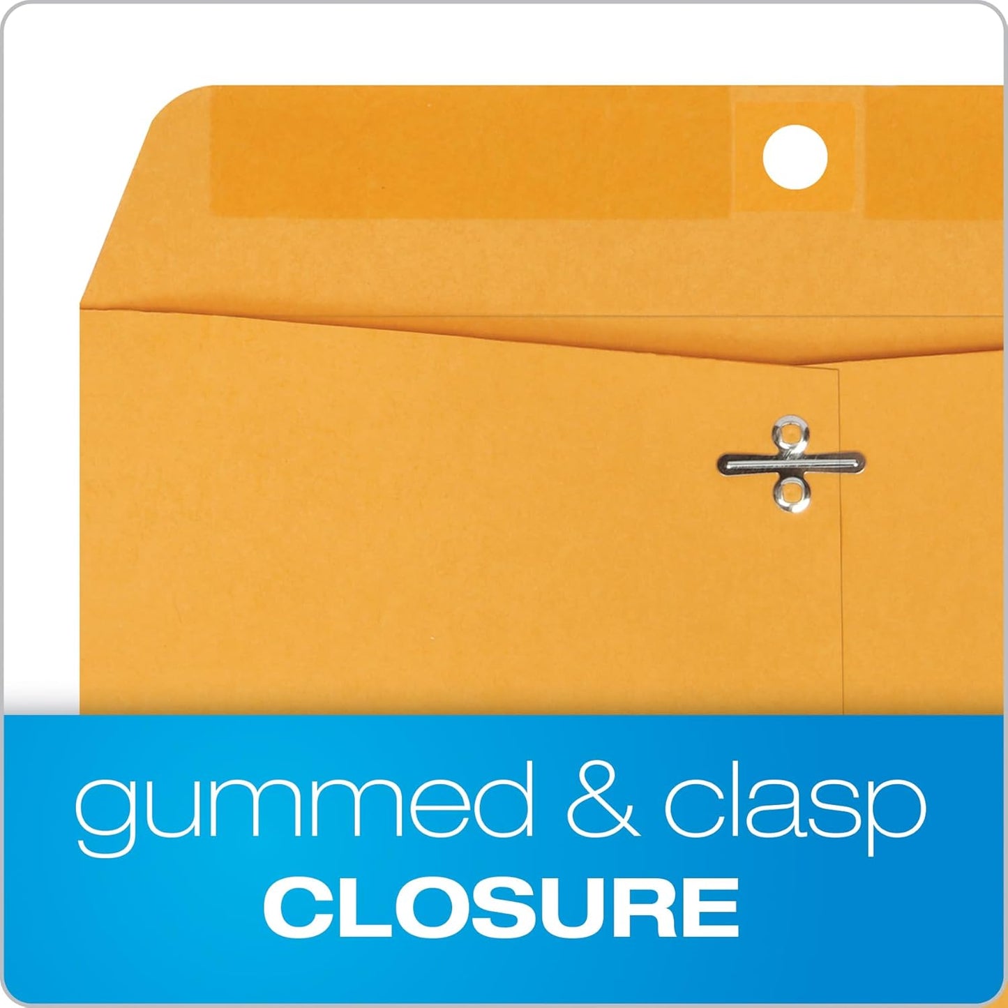 Quality Park 6 x 9 Clasp Envelopes, Clasp and Gummed Closures for Storing or Mailing, 28 lb Kraft Paper, 100 per Box (QUA37855)