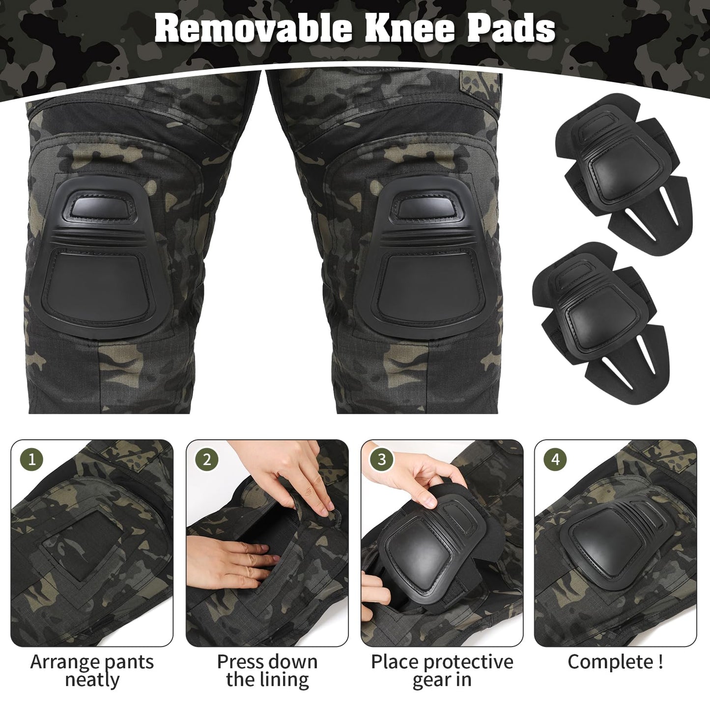 G3 Combat Pant, Men's Military Tactical Camouflage Clothing, Multi-Pocket Rip-Stop Hunting Hiking Paintball MCBK V2 34W/32L