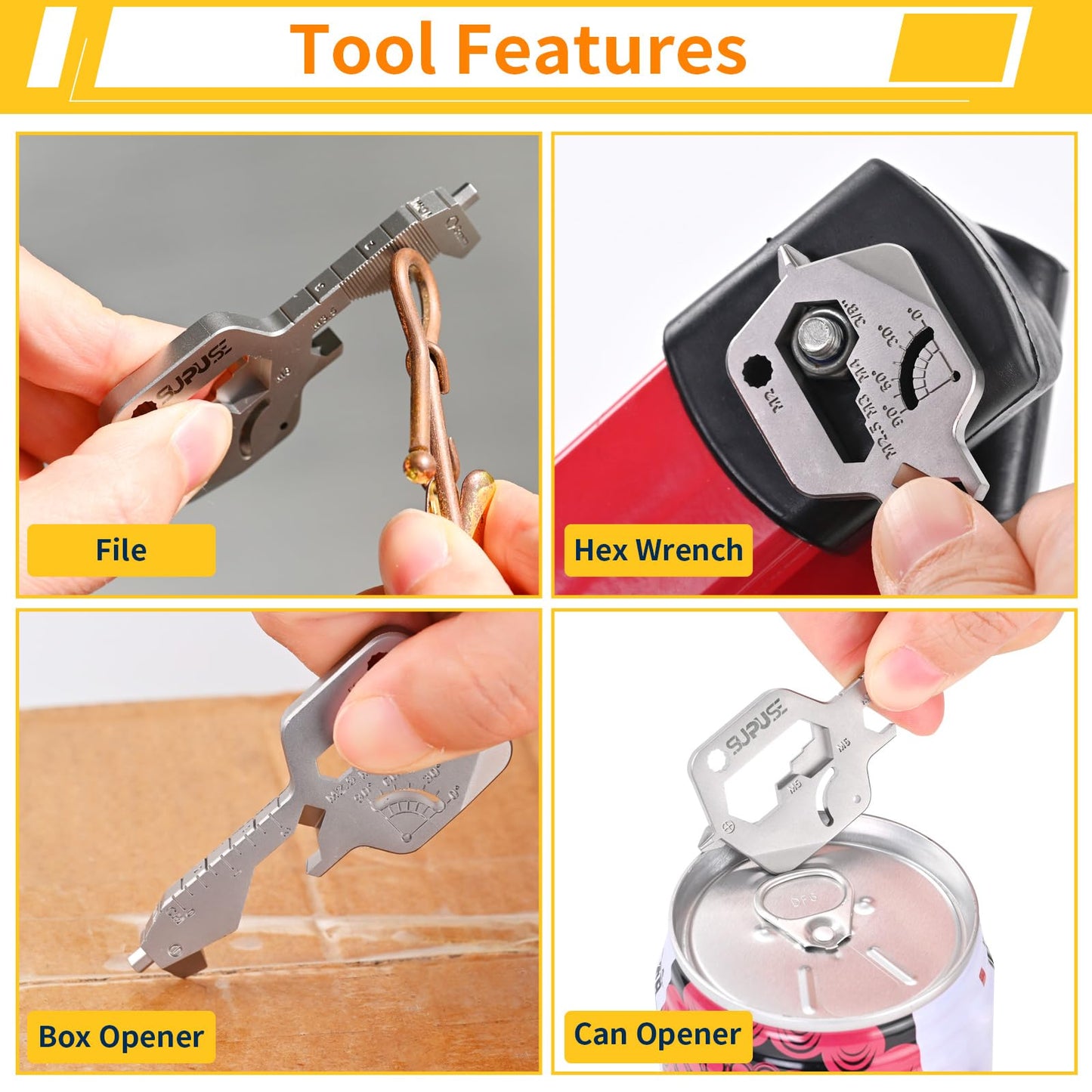 Key Shaped 20 In 1 Keychain Multitool - Pocket Utility Gadget, Bottle Opener Keychain, Wrench, Screw Drivers, Gift for Men and Women, Stainless Steel Keychain Utility Tool, Silver, 1 Pack