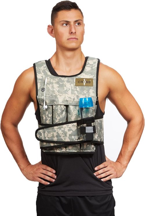 Camouflage Adjustable Weighted Vest with Shoulder Pads, 20 Piece