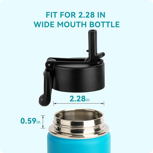 Soledea Straw Lid for Hydro Flask Wide Mouth, Lids with Straw for Hydroflask 12 16 18 20 32 40 oz Wide Mouth, Replacement Cap Wide Mouth Accessories Flip Lid Flex Handle