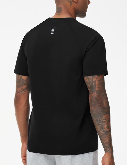THE GYM PEOPLE Men's Workout T-Shirts Short Sleeve Breathable UPF 50+ Outdoor Athletic Running Tee Tops Black