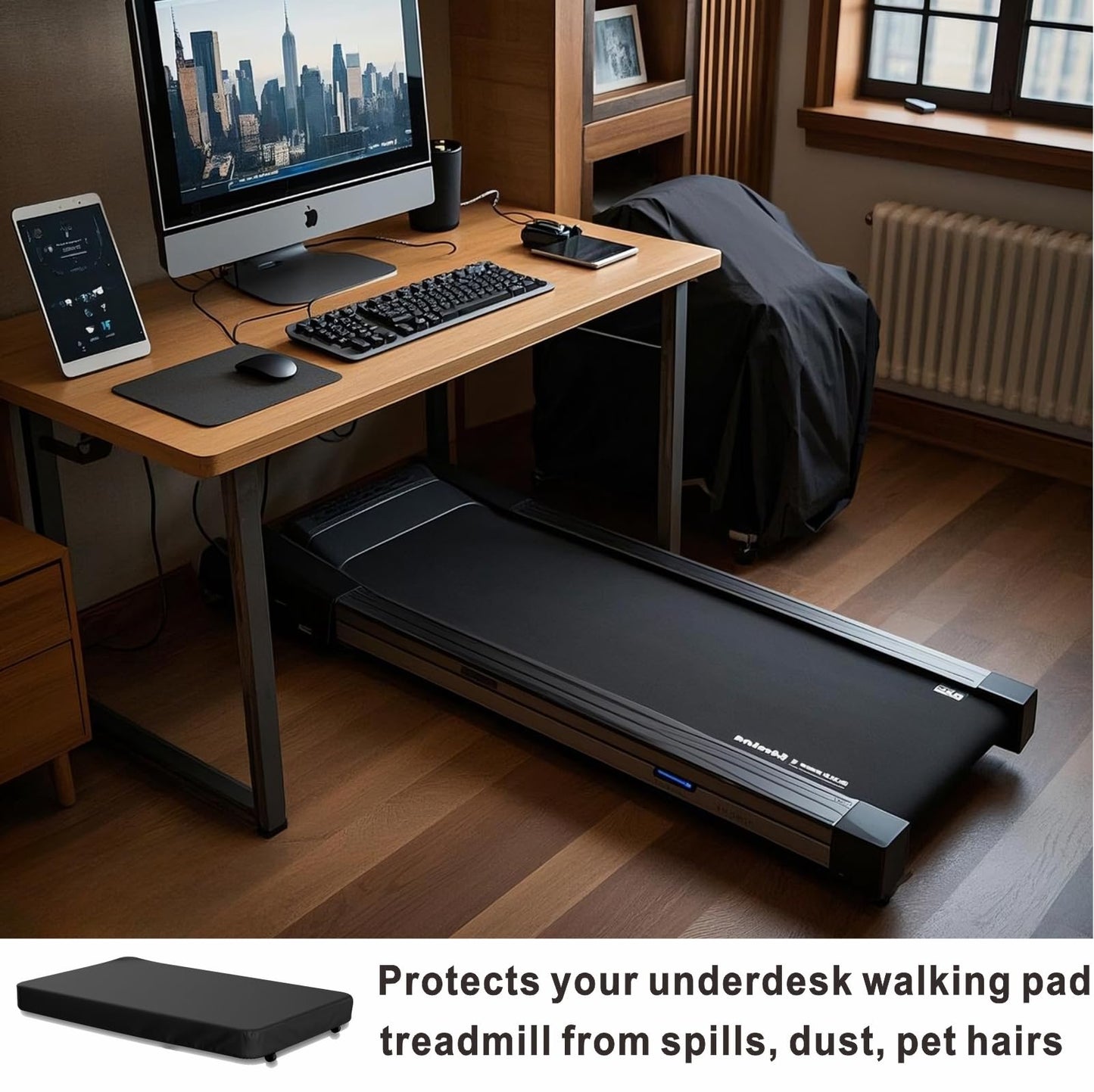 VeyoStories Walking Pad Dust Cover, Under Desk Treadmill Cover - Waterproof & Dustproof, Stretchy Dust Protector for 48" - 50" Walking Pad Under Desk Treadmill, Portable Folding Small Treadmill Cover.