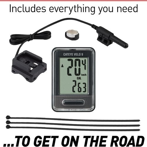 CATEYE Velo Wired Bike Computer – Entry-Level Speedometer and Odometer, Perfect for Beginner Cyclists, Auto Start/Stop, Easy Setup for Road, MTB, Gravel Bikes, 3 Year Battery Life