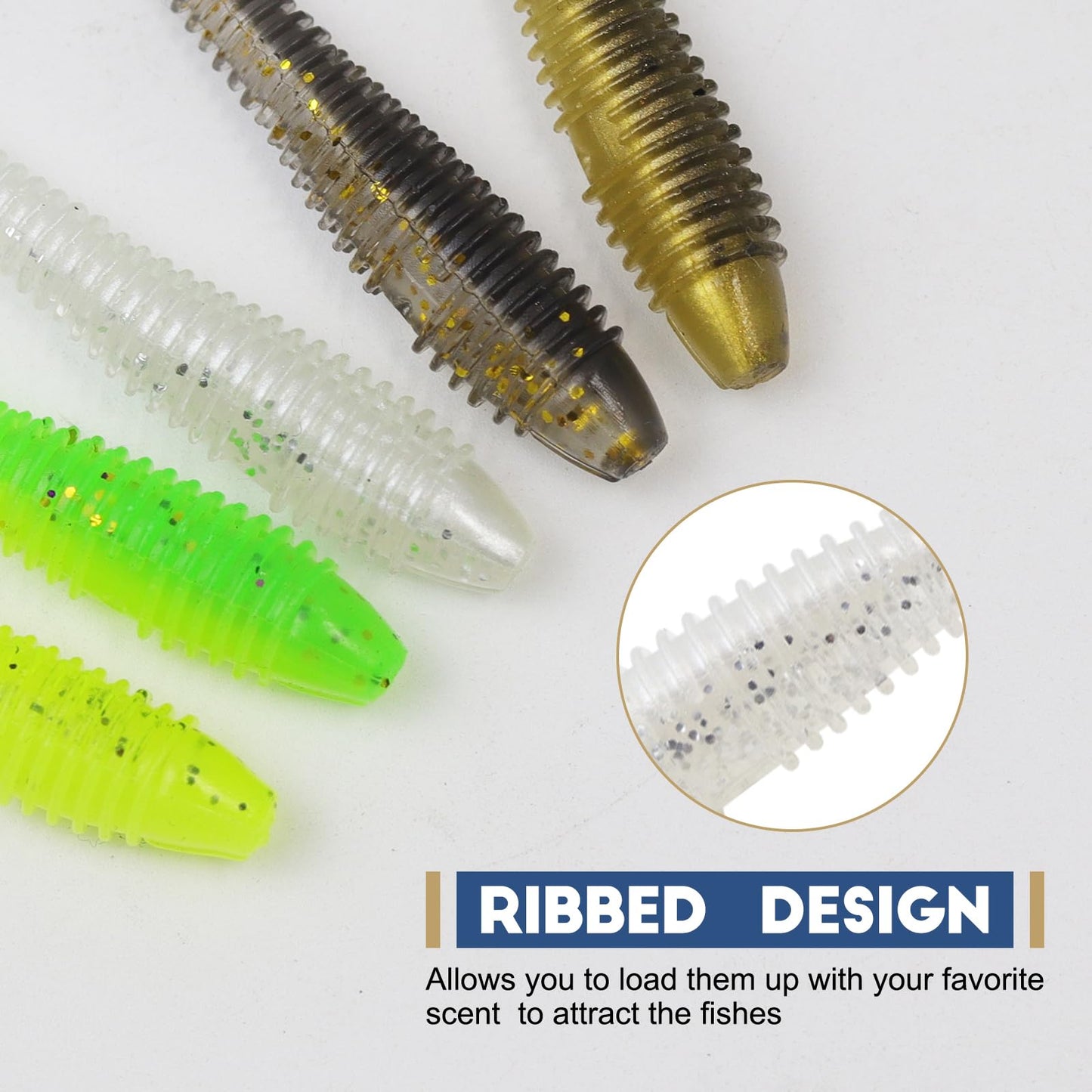 MAFIMOEA50/40/30Pcs Paddle Tail Swim Baits Lures Fishing Soft Plastic Lure Kit for Bass Trout Walleye Crappie 5.5cm 6.5cm 7.5cm