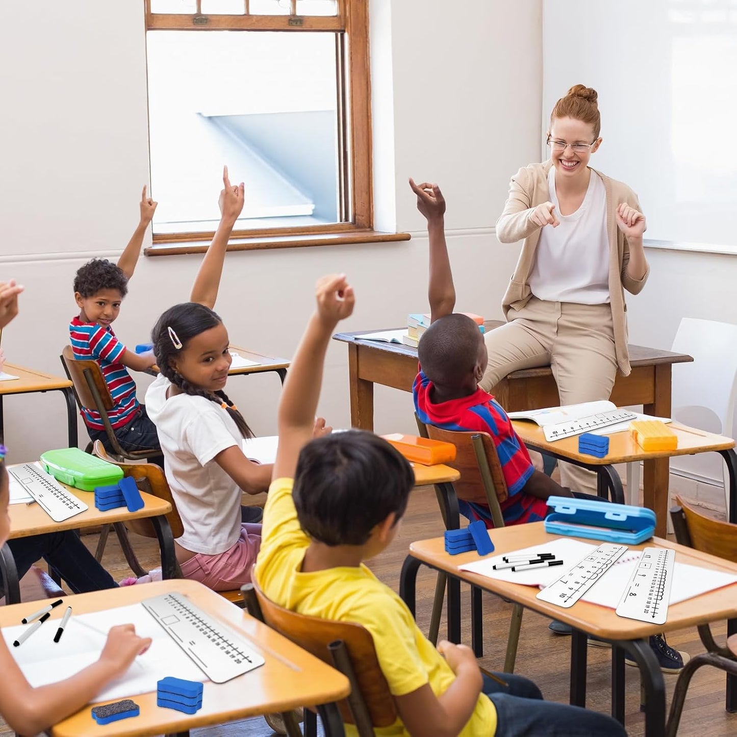 20 Pack Number Line Dry Erase Boards 4x12 Inch White Boards Lapboards with Lines Double Sided Numbers 0 Thru 10 and 20 Math with Black Markers Erasers for Students Teacher Supplies Classroom