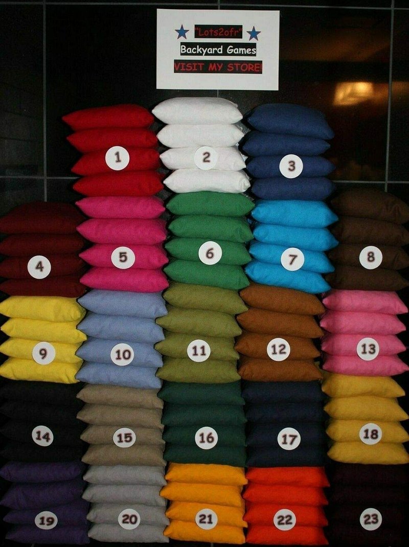 8 All Weather Waterproof Cornhole Bags Pick Your 2 Colors Resin Fill