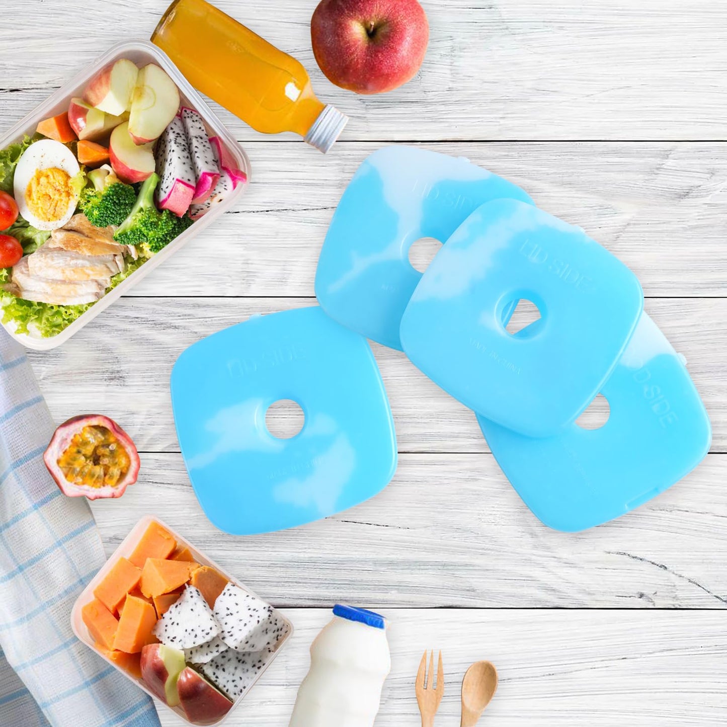 JMEXSUSS Ice Packs for Lunch Boxes & Coolers - 4 Packs Quick Freeze, Space-Saving, Reusable Ice Packs for Camping, Beach, Fishing, Picnic