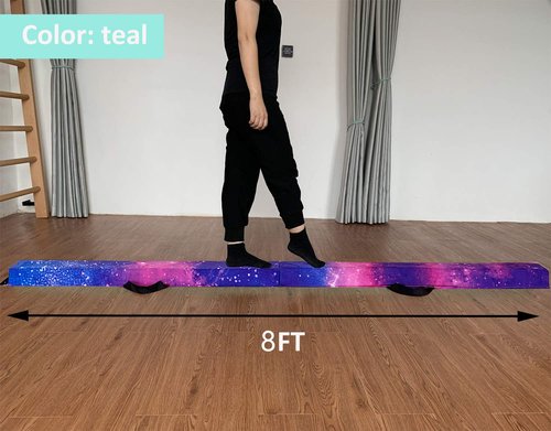 MARFULA 6 FT / 8 FT / 9 FT Folding Gymnastics Beam Foam Balance Floor Beam - Extra Firm - Suede Cover - Anti Slip Bottom with Carry Bag for Kids/Adults Home Use