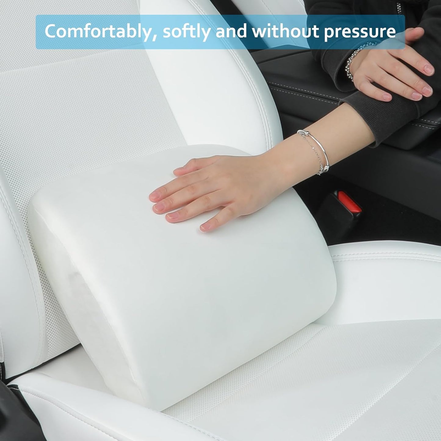 Lumbar Support Pillow Ergonomic Memory Foam Lumbar Pillow for Lower Back Pain Relief - Back Cushion for Driving, Chair Support for Car, Office & Gaming Chairs (Black, 1PC)