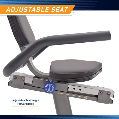 Marcy Recumbent Exercise Bike NS-1201R - Adjustable Seat, 8 Resistance Levels, 300 lb Capacity