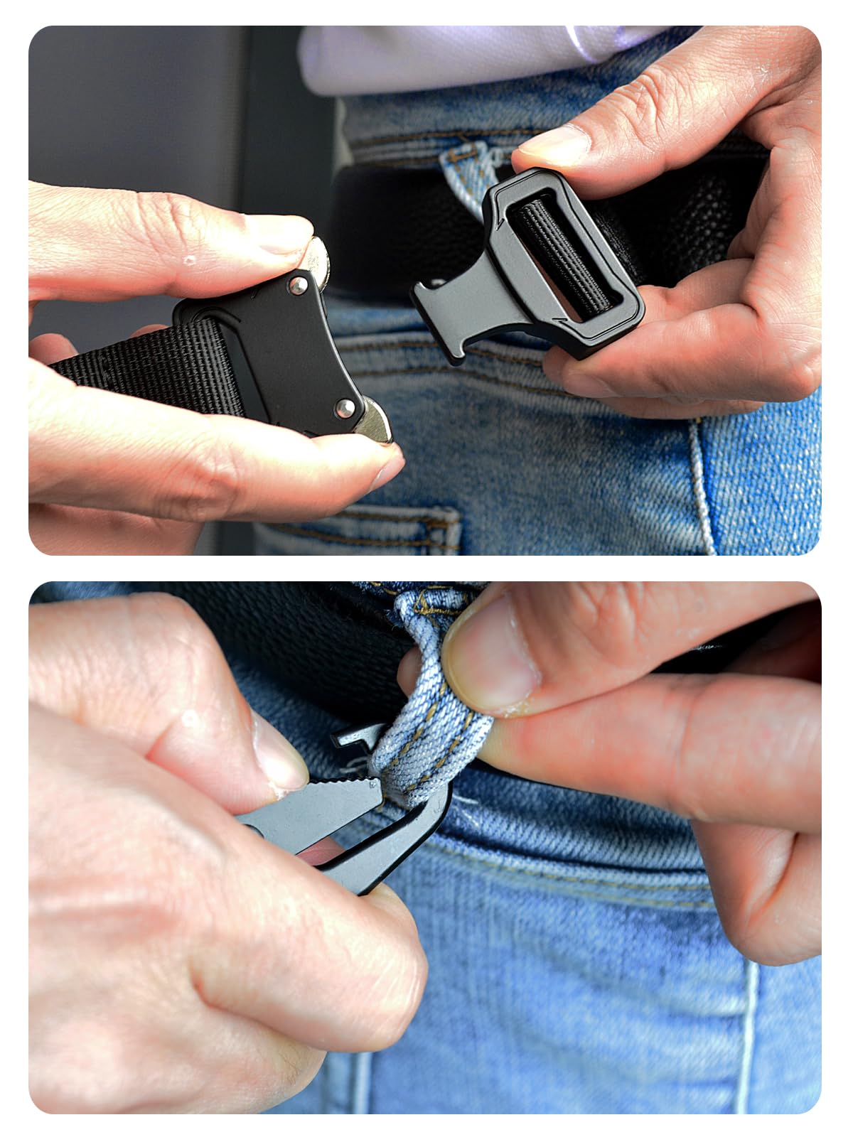 Tactical Keychain, Quick Release Keychain Molle Clips Tactical Accessories for Men Detachable Key Ring Duty Belt Key Holder (Black)