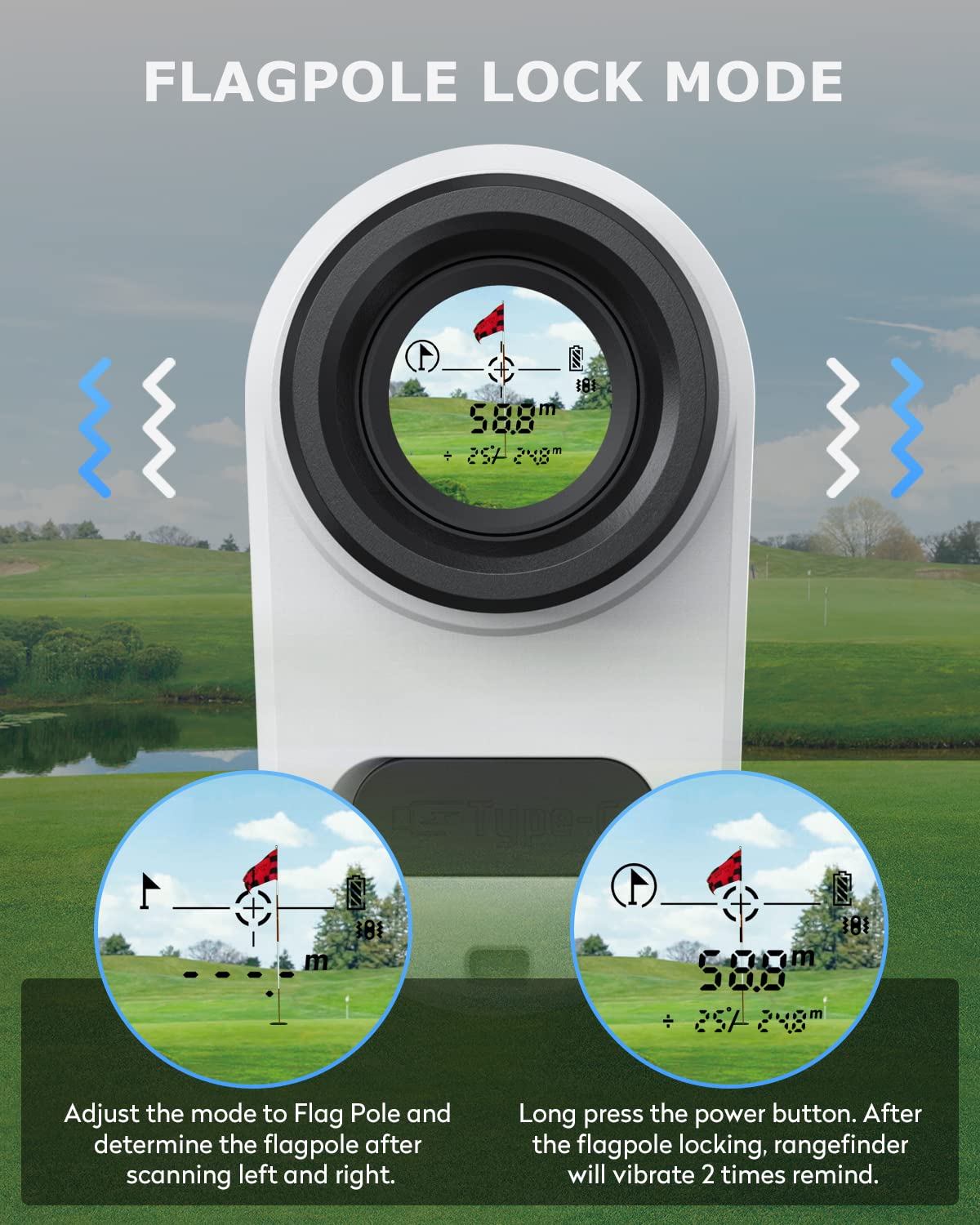 JIEHOME Golf Range Finder X1 660 Yards Rangefinder with Slope Flagpole Lock Vibration 6X Magnification Rechargeable Hunting Laser Rangefinders Golfing Rangefinder Disc Bowhunting