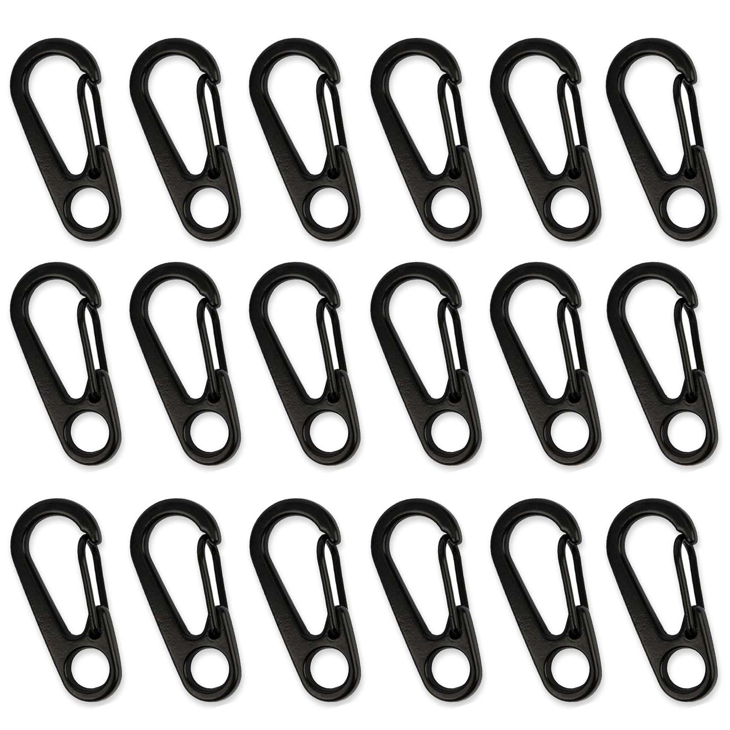 18PCS Mini Carabiner Clips Tiny Spring Snap Hook Keychains, Multi-Purpose Alloy Carabiner Keychain Clip, Small Carabiner Clip Mini Outdoor Hiking Fishing Camping Backpack Accessories(Black)