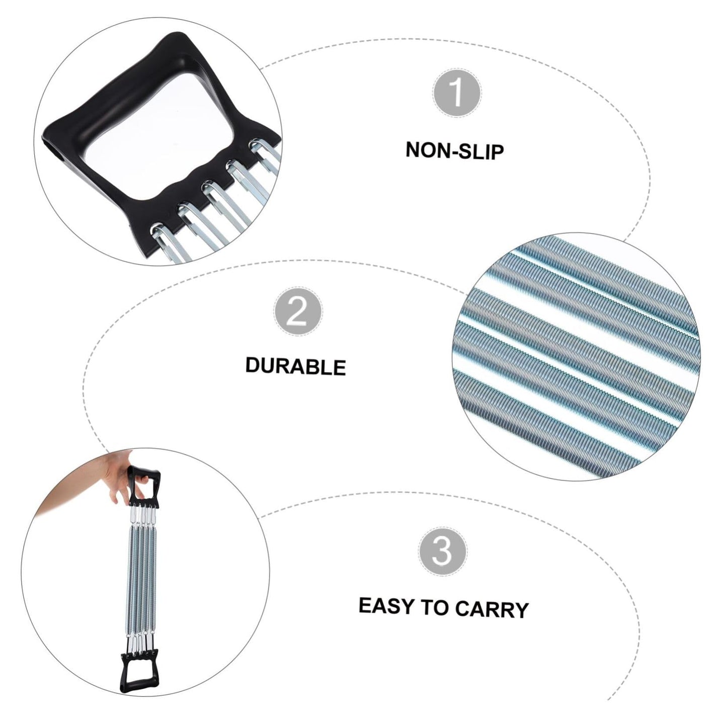 Kisangel 1pc Spring Chest Expander with 5 Springs Arm Muscle Strength Exercise Gym Stretch Rope Arm Trainer for Indoor Fitness Workout