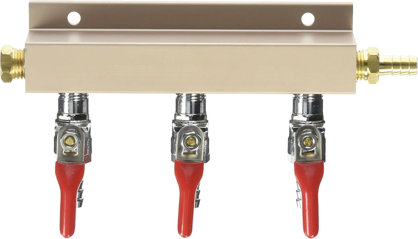 Bev Rite Air Distributor 5/16", CO2 Manifold - 3 way