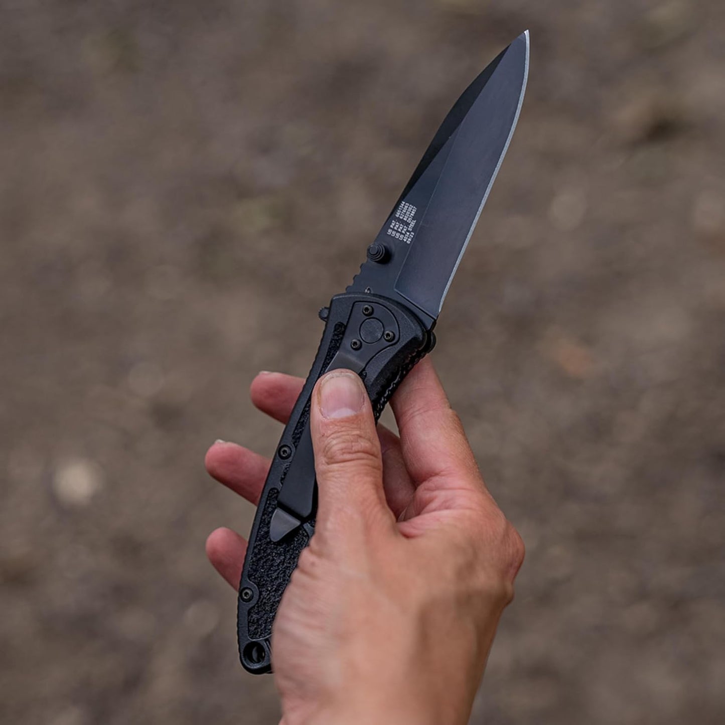 Smith & Wesson Large S.W.A.T. SWATLBS 8.5in S.S. Assisted Opening Knife with 3.7in Serrated Drop Point Blade and Aluminum Handle for Tactical, Survival and EDC