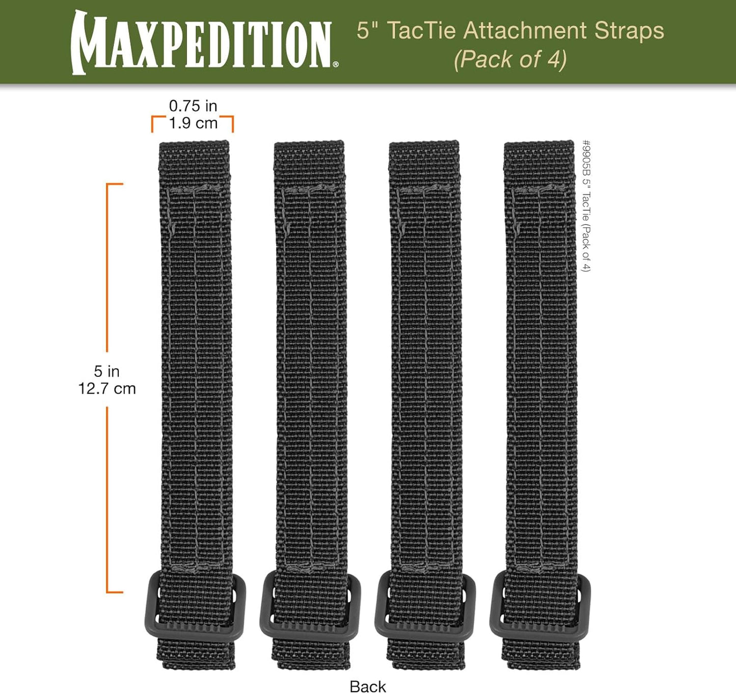 Maxpedition 5-Inch TacTile - Pack Of 4 (Black)