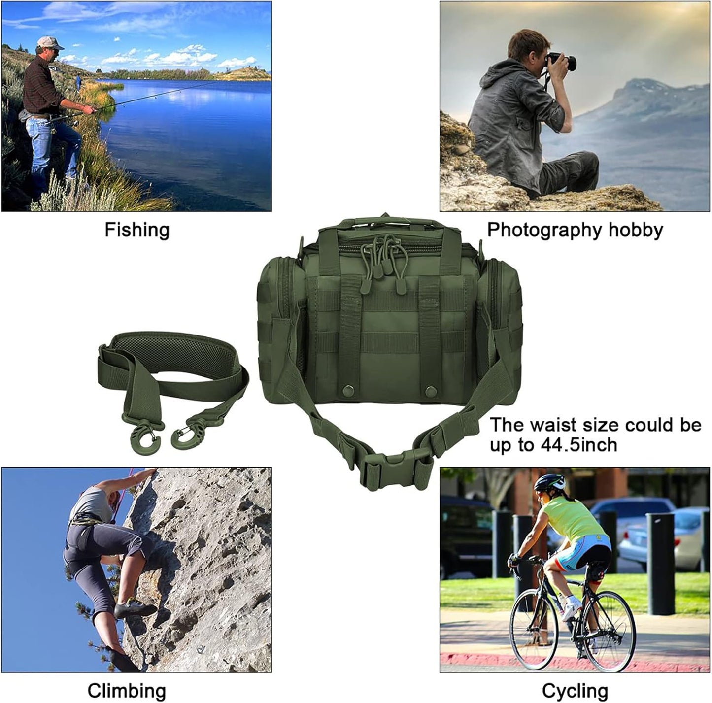 G4Free Sport Outdoor Waist Pack Tactical Sling Bag Hiking Fanny Pack Fishing Tackles