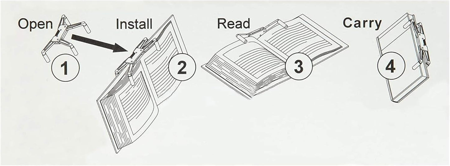 FlipKlip Portable Book Page Holder for Hands Free Reading in Bed, on the Go - Works on Hardcovers, Paperbacks, Magazines, Piano and Recipe Books