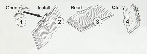 FlipKlip Portable Book Page Holder for Hands Free Reading in Bed, on the Go - Works on Hardcovers, Paperbacks, Magazines, Piano and Recipe Books